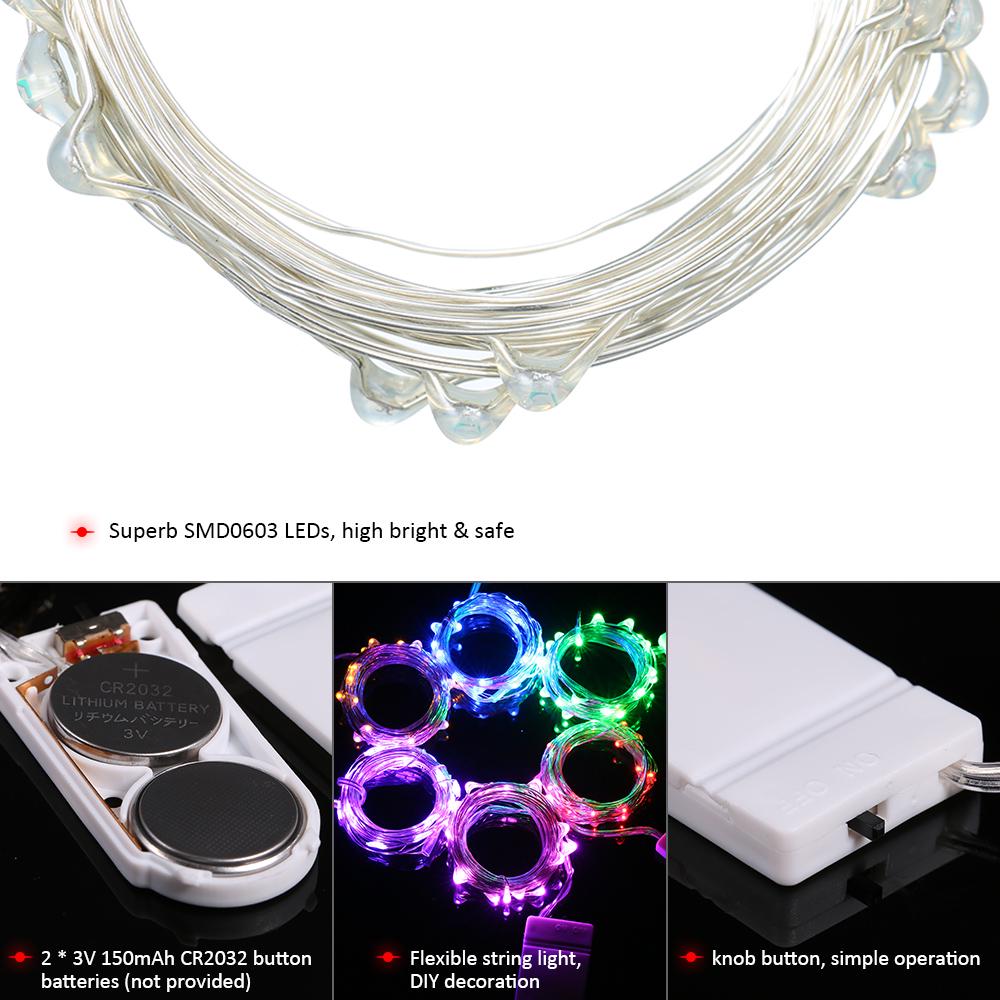 3M/9.8FT 30 LED Fairy Starry Copper Wire String Battery Operated Powered IP65 Water Resistance Extra Flexible Bendable Light Strip for Holiday Christ