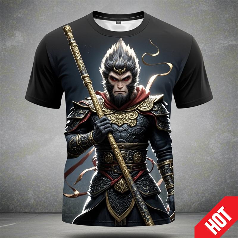 Novelty T Shirt For Men Shirt Black Myth Wukong Game 3d Printed T-shirt Clothing Designer Short Sleeve Tees Vintage T-shirt