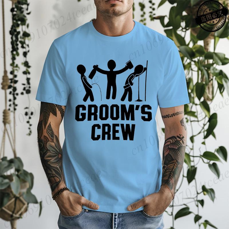 T-shirt for Unisex Funny Bachelor Party Groom's Crew Wedding Party Unisex's Gag Print T-Shirts Short Sleeve T-shirt Unisex's Tee Clothing