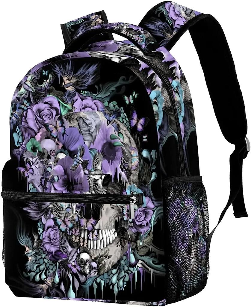 Totenkopf und Knochen Rucksäcke Schulbuchtasche Reise Wanderung Camping Tagesrucksack