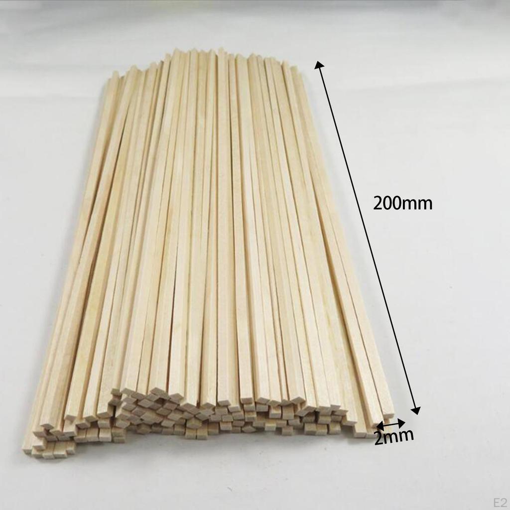 100 kusů nedokončených dřevěných tyček, hladké dřevěné kolíky a lišty pro řemesla, domácnost