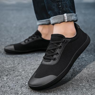 2024PINGKEE Wide Toe Square Footed Men's Simple Barefoot Shoes with a Zero Drop Sole Crossfit Leather Sports Shoes for Men Shoes