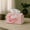 1pc Hello Spring Tissue Holder, Featuring Pink Floral Designs And a Versatile Fabric Construction, Perfect for Outdoor Gatherings, Daily Desktop Use,