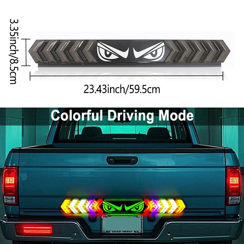 24-inch Devil Eye LED Car Truck Tailgate Lights Red Sequential Rotating LED Light RGB Flashing LED Truck Light Bar