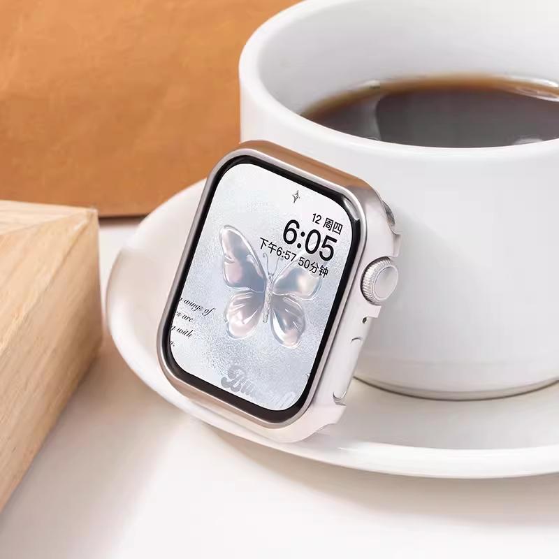 Cover For Apple Watch Case 46mm 42mm 45mm 41mm 44mm 40mm Series 11 10 9 7 8 6 SE Plating PC Bumper Shell iWatch Protective Cases