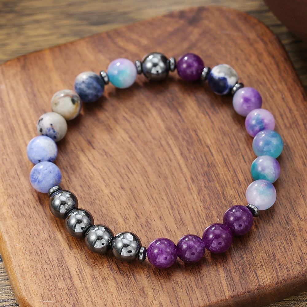 Bracelet Élastique Tigre Oeil en Cristal Européen, Bijoux en Perles de Pierre Naturelle