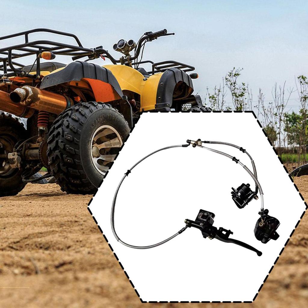 Metal Front Twin Brake Caliper Master Cylinder Kit for Go Kart Golf Cart UTV 4 Wheeler Easy Install