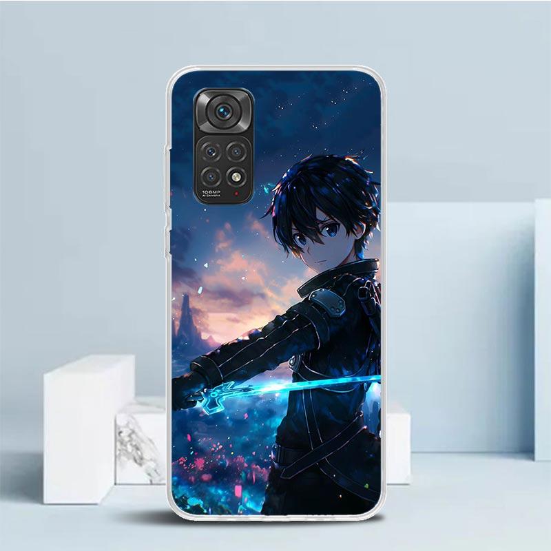 Sword Art Online Kirito Soft Cover for Xiaomi Redmi Note 15 14 13 12 Pro Plus Phone Case 14S 11S 11T 11E 10S 10 4G Pattern Shell
