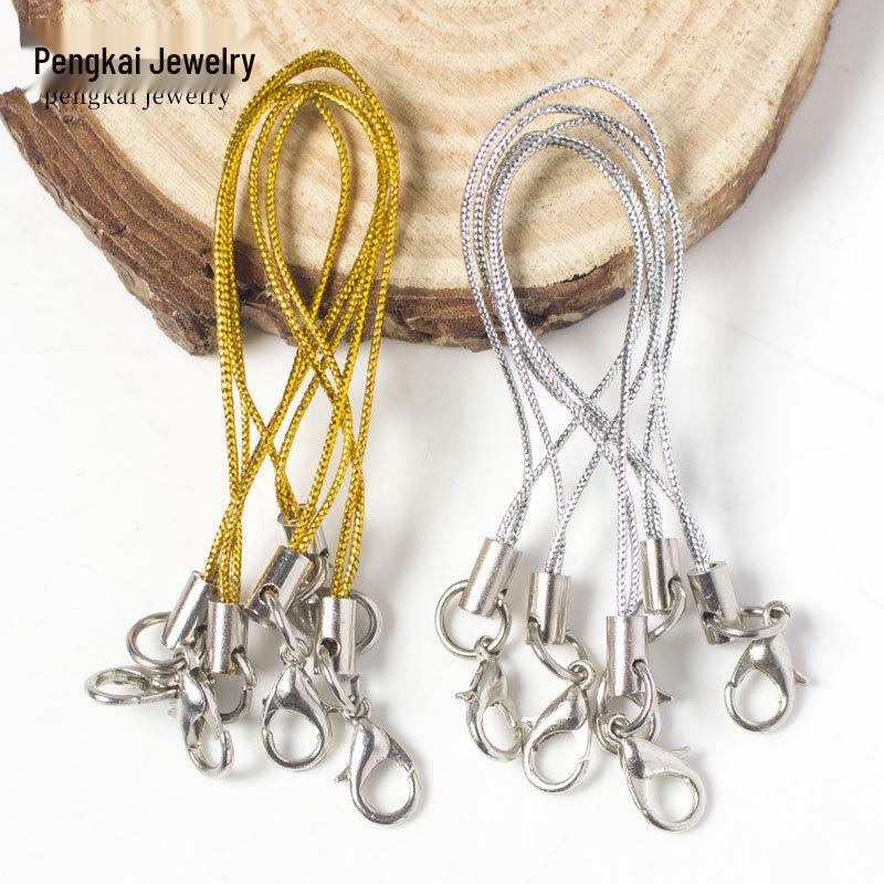 Colorful Handmade DIY Jewelry Accessories: Mobile Phone Lanyards with Lobster Clasp and Alloy Cord End
