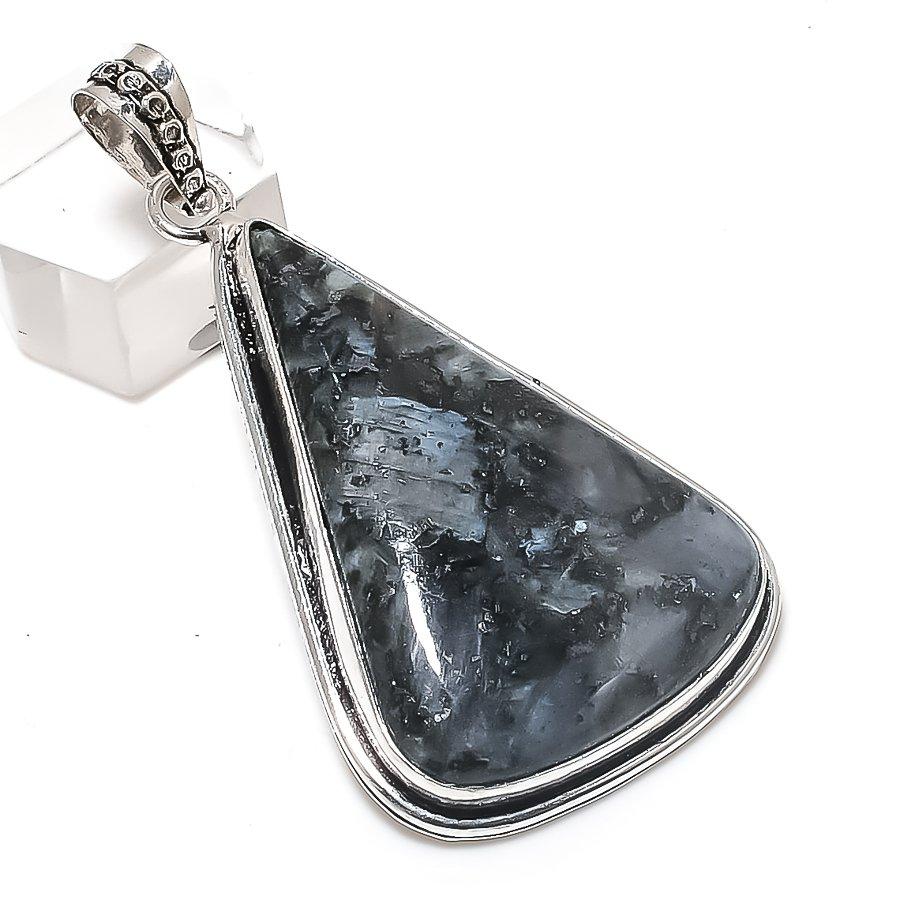 

Larvikite Gemstone 925 Sterling Silver Jewelry Pendant 2.40