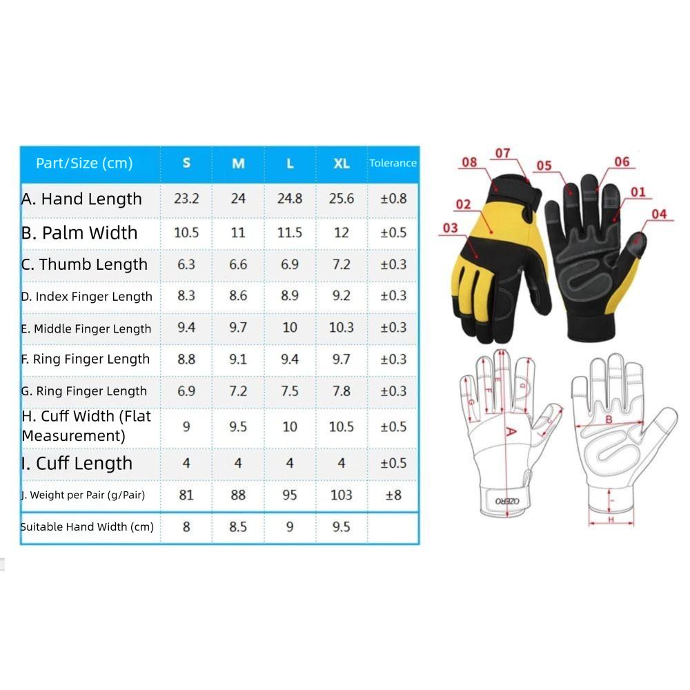 Anti Slip Outdoor Gloves Full Finger Sports Gloves Utility Garden Work Gloves  Construction