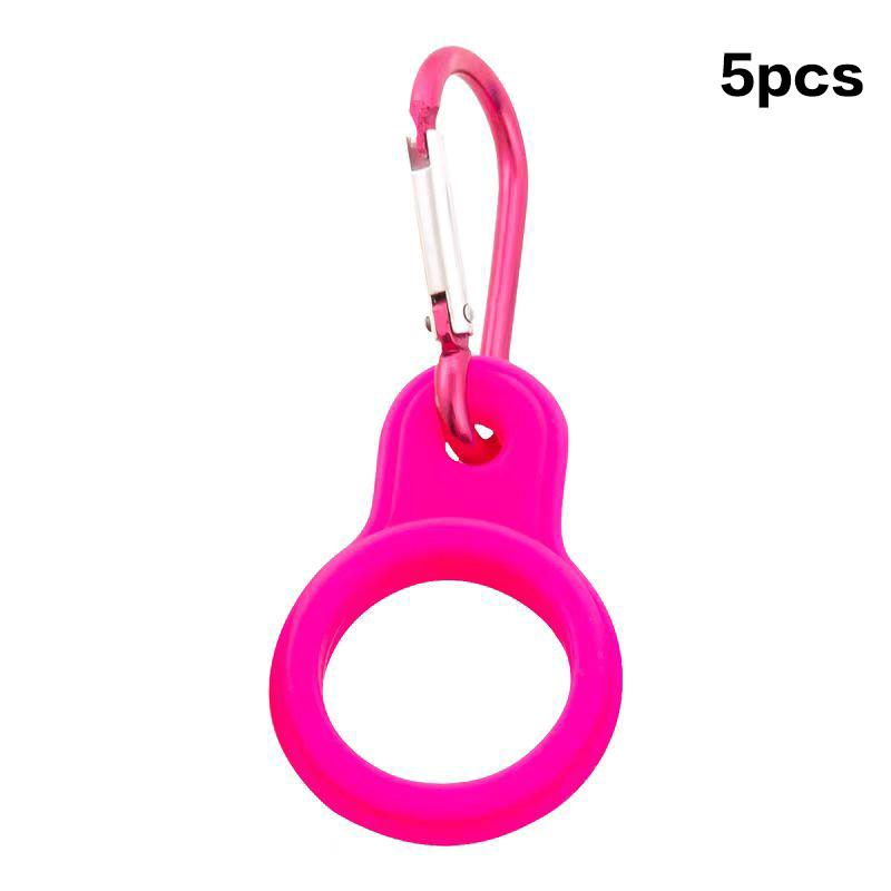 1/5PCS Hook Camping Hiking Tool High Quality Aluminum Sports Kettle Buckle Outdoor Carabiner Water Bottle Holder Rubber Buckles