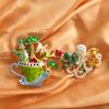 Vintage Fashion Design Enamel Cthulhu Brooch Classic Palace Cross Crystal Badge