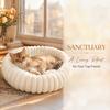 Warm Round Donut Cat Bed Ultra Soft Plush Pet Nest Cozy Deep Sleep Bed for Small Medium Cats Dogs Pet Supplies