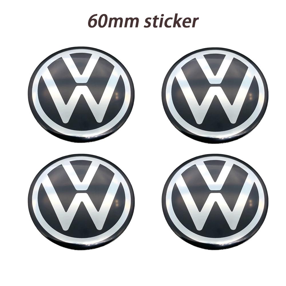 

4Pcs 56mm 60mm 65mm New model 3D Car Wheel Stickers Center Hub Cap Emblem Badge Decal For VW GTI Polo Golf 4 5 6 7 Passat