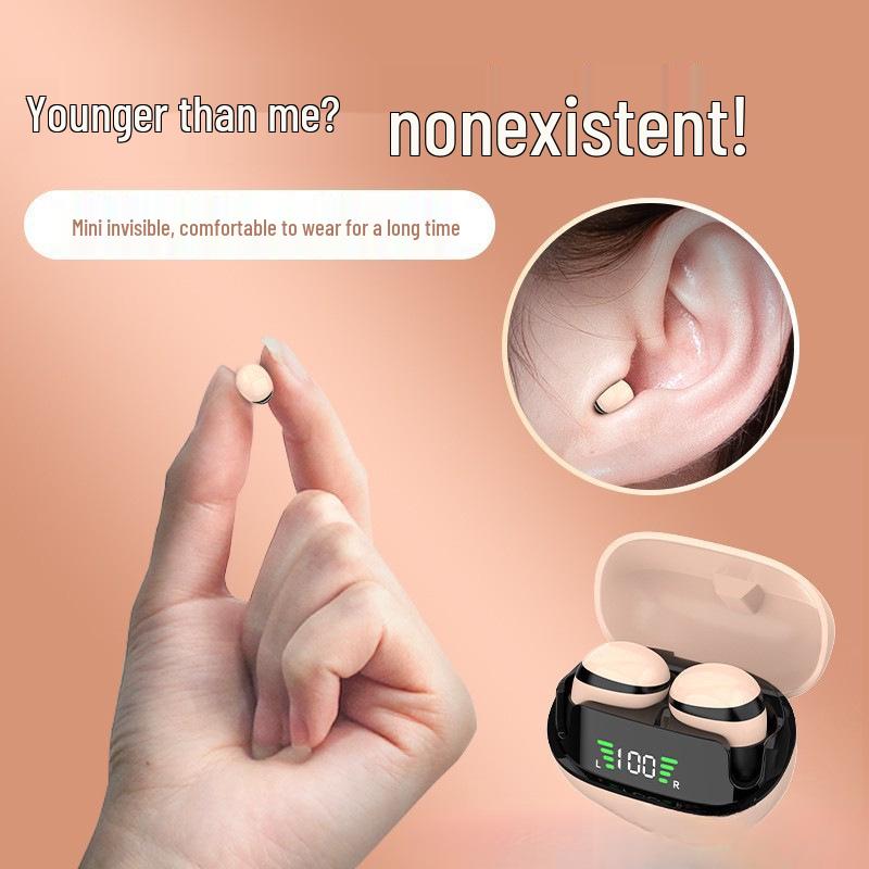 Mini Wireless Bluetooth Earphones: Invisible, Waterproof, Noise-Cancelling In-Ear Headphones for Running with Display