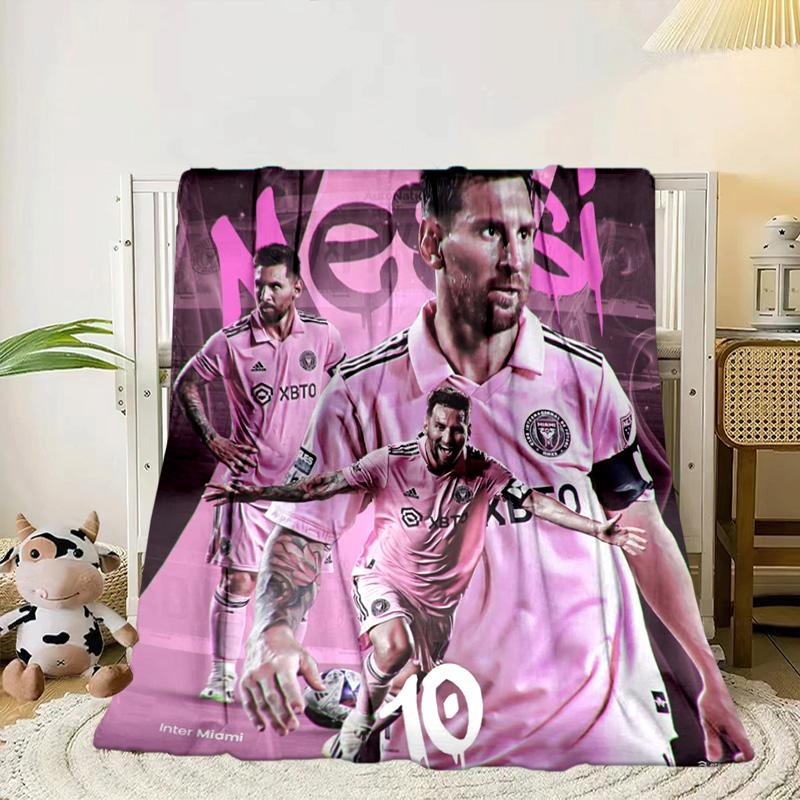 Messi's Pink Portable Blanket/Soft Blanket Bedding Blanket Suitable for Travel Camping Living Rooms Offices Sofas Fan Gifts