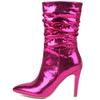 Luxury Ankle Boots For Women Shoes 2024 Fashion Sexy Blue Gold Silver High Heels Short Socks Boots Ladies Pink Party Dance Shoes