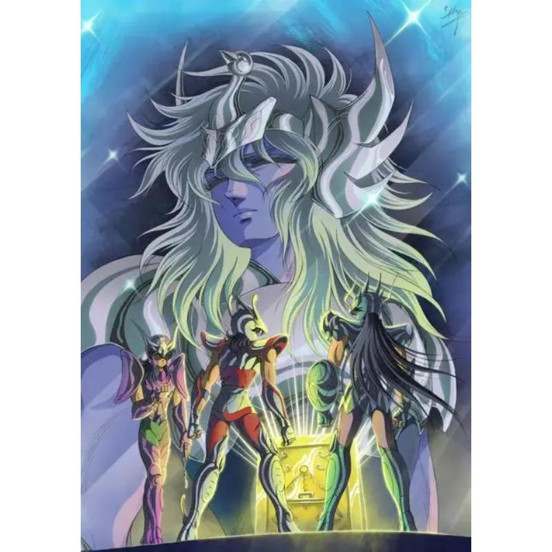 Klassische Anime Saint Seiya Poster Drucke Japan Cartoon Jungfrau Goldener Ritter Leinwandbild Wandkunst Bild Wohnzimmer Heimdekoration
