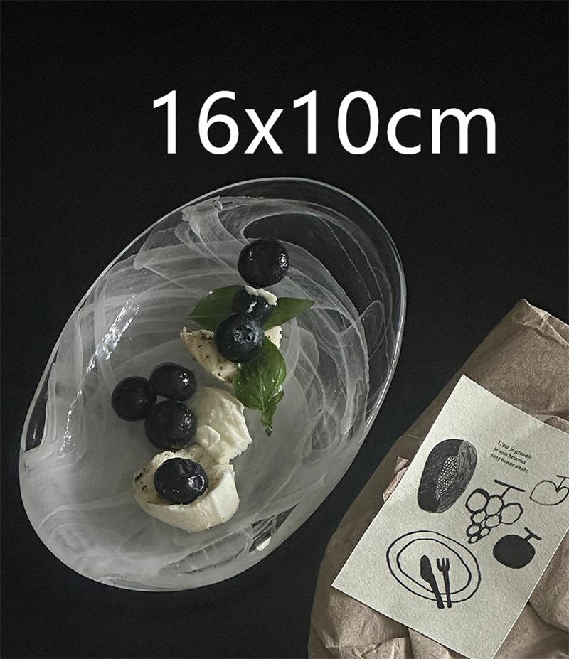 

Cute Colored Cloud & Mist Glass Plate Dessert Tray Retro Christmas Candle Storage Jewelry Storage· Incense Burner Dish Serving