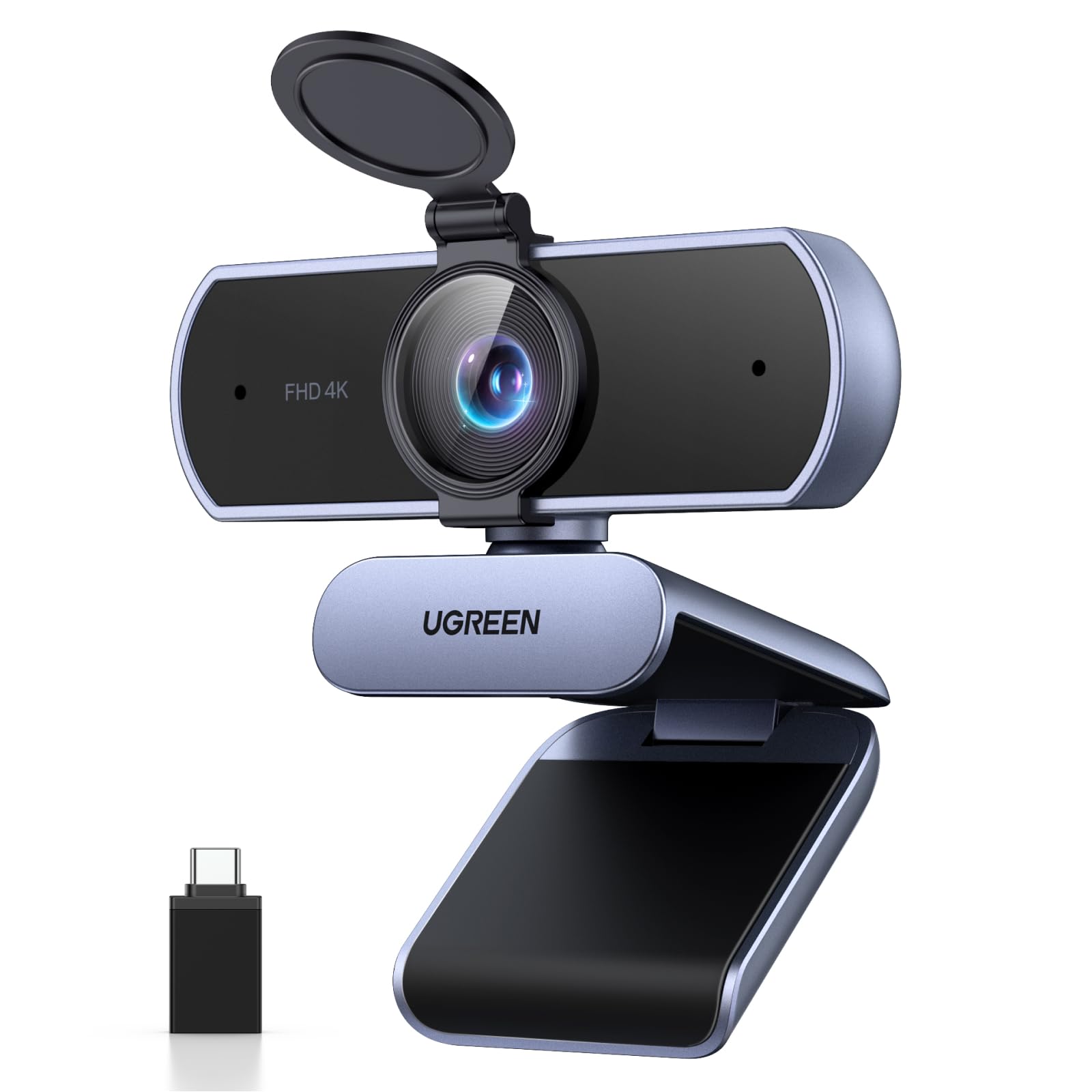 ISSOKU ITTO UGREEN FineCam Lite 4K Webcam voor Ultra HD 1080P 60FPS Webcam met Privacy PDAF USB A USB C Stekker voor voor Remote en Compatibel met Windows Mac en