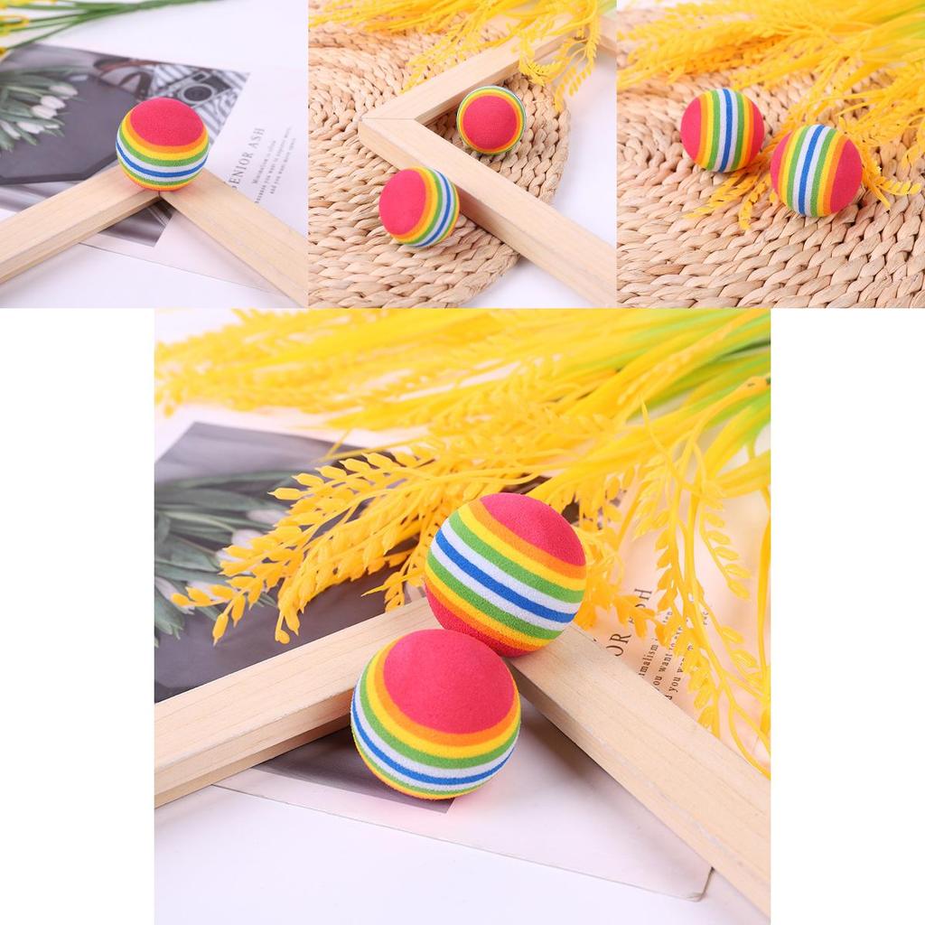 New Pet Toy Large Rainbow Ball Biting Rubber Ball Cats Interactive Supplies