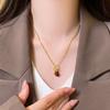18k real gold electroplated red oil drip gourd pendant necklace temperament personalized collarbone chain necklace