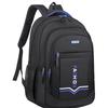 Casual Solid Black Travel Backpack, Shock Resistant Notebook Rucksack for Teenagers, Office Staff and Outdoor Hiking
