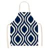 Kitchen Apron Navy Blue Geometric Pattern Kitchen Sleeveless Apron Linen Bib Home Cleaning Tools Cooking Apron Dinner Apron