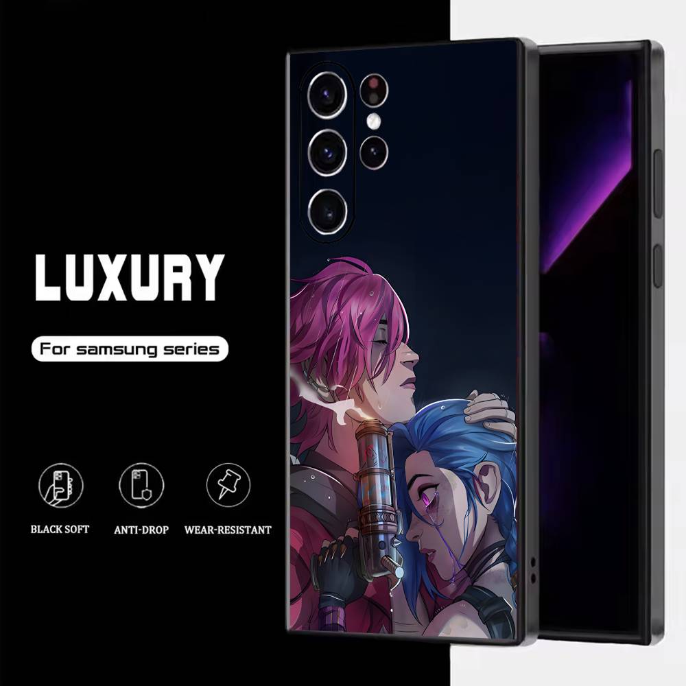 

Чехол для телефона Caitlyn Vi CaitVi A-Arcane для Samsung S25,S24,S23,S22,S21,S20,S10,Ultra,Plus,Lite,FE, Мягкий силиконовый черный чехол Samsung S25ULTRA