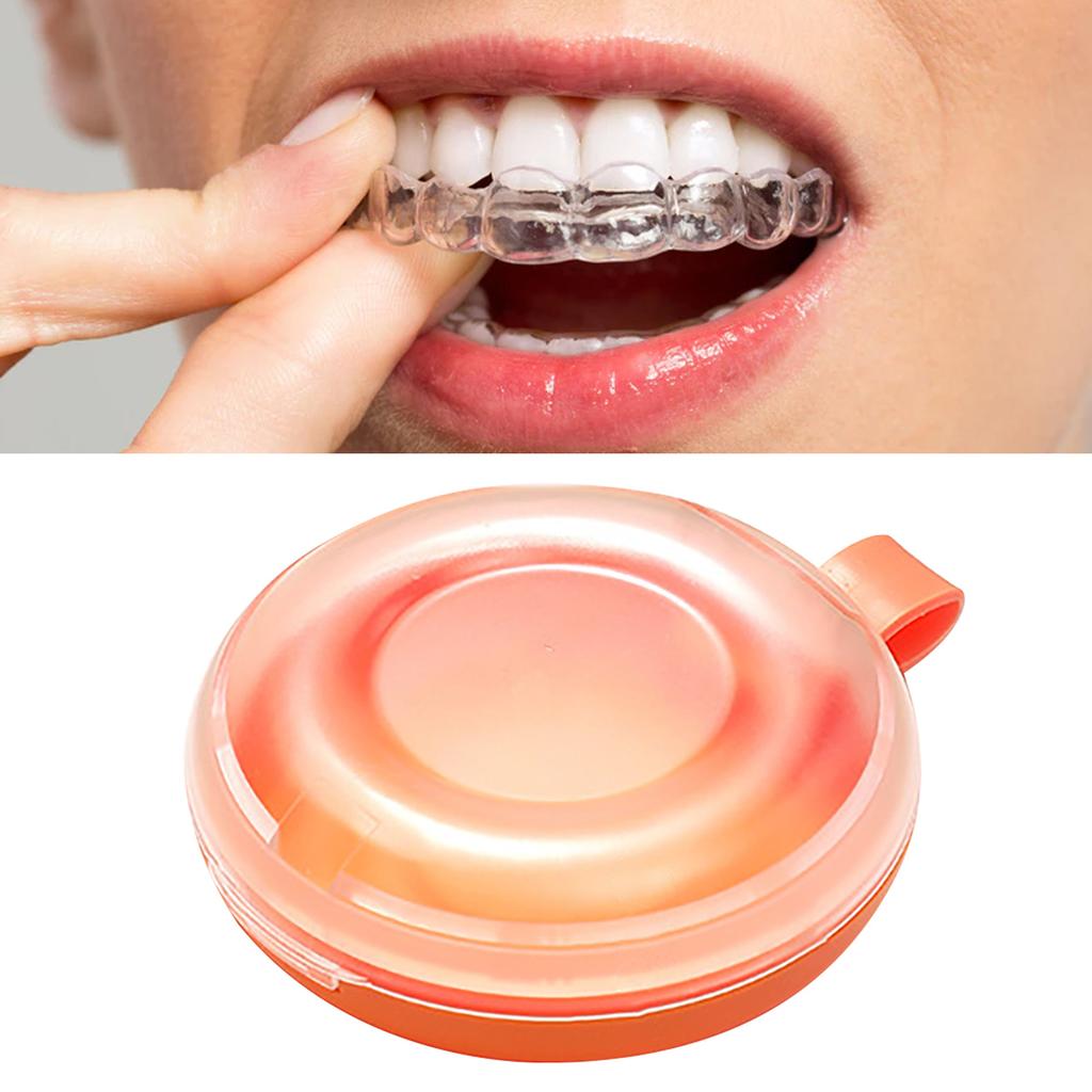 Dentures Braces Storage Box ABS Dust Prevention Orthodontic Retainer Storage Container Case Orange