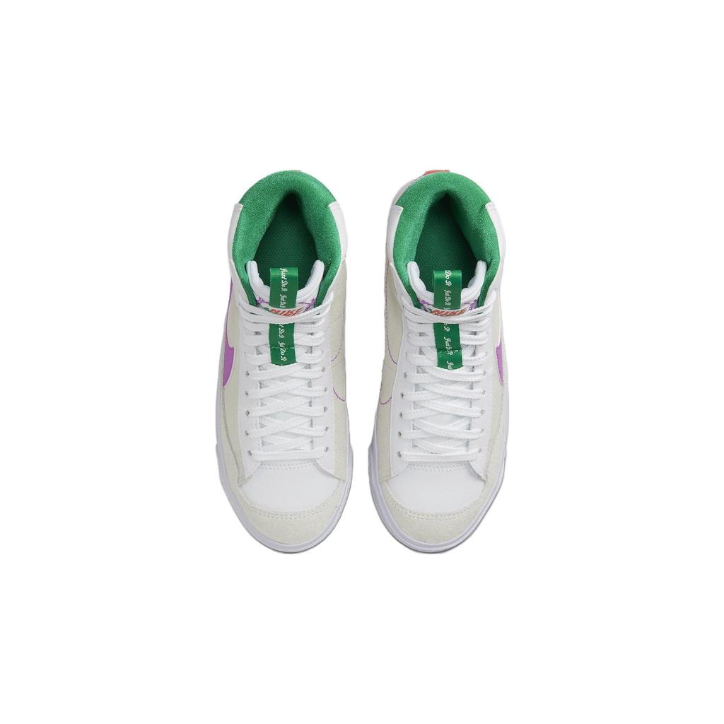 Nike Scarpe da Skateboard Blazer Antiscivolo Resistenti all'Abrasione Mid top Bianco Viola Unisex DQ6084-101
