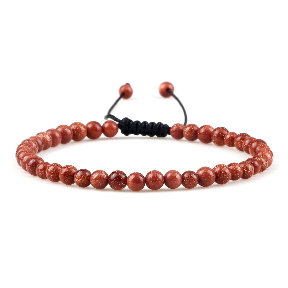 Adjustable Mini Natural Stone Lava Tiger Eye Beaded Bracelets & Bangle for Women Men Chakra Beads Braided Bracelet Charm Jewelry