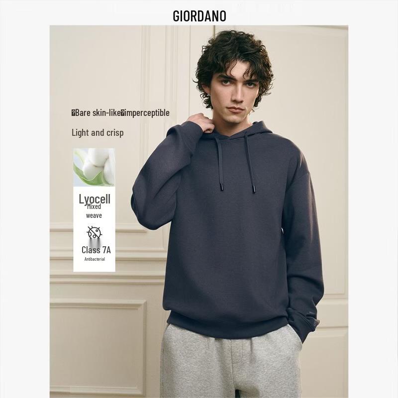 Giordano G+ Men s Lyocell Embroidered Hooded Sweatshirt M