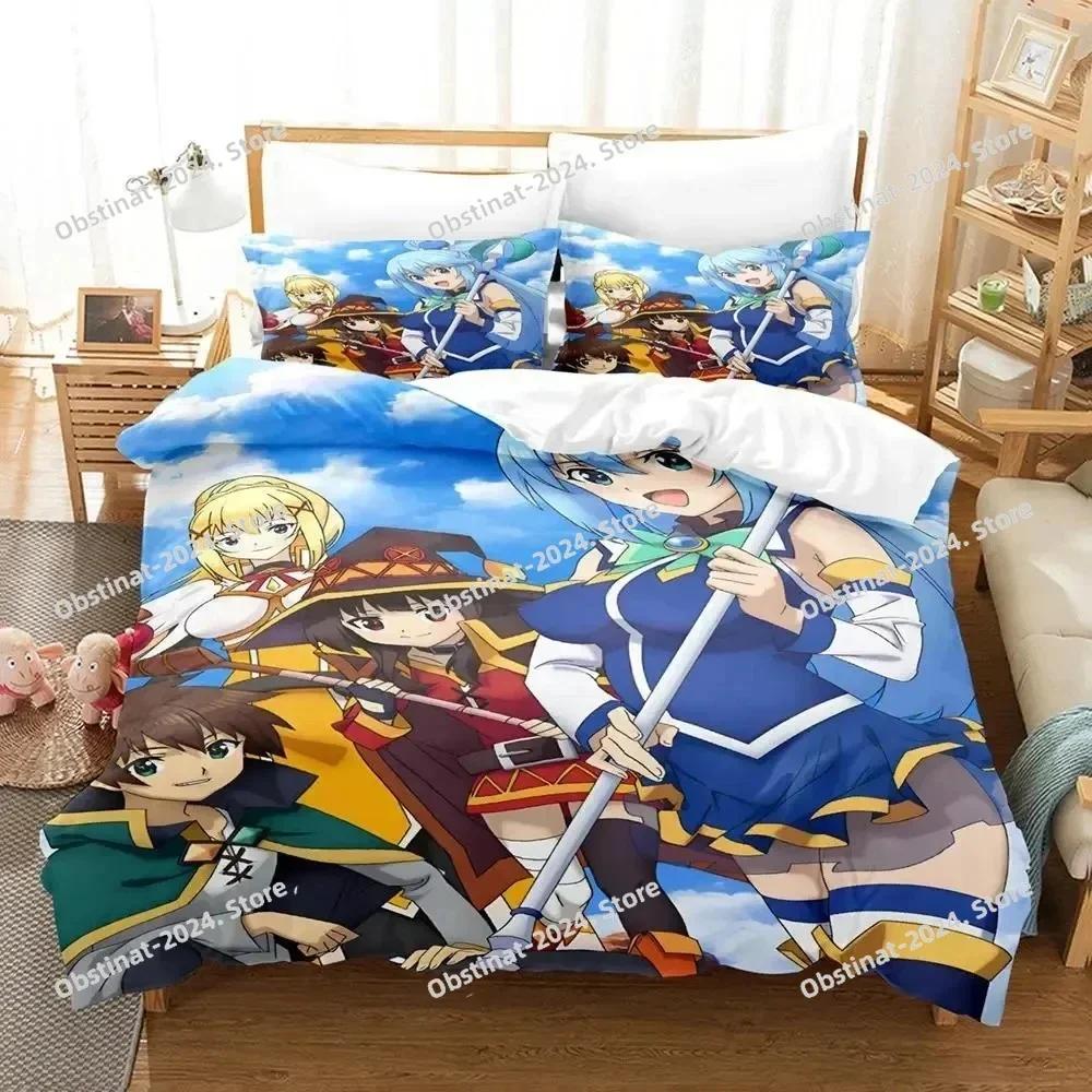 3D Print Anime KonoSuba Bedding set Printed Duvet Cover Pillowcase Single Double Queen Super King Size Sets
