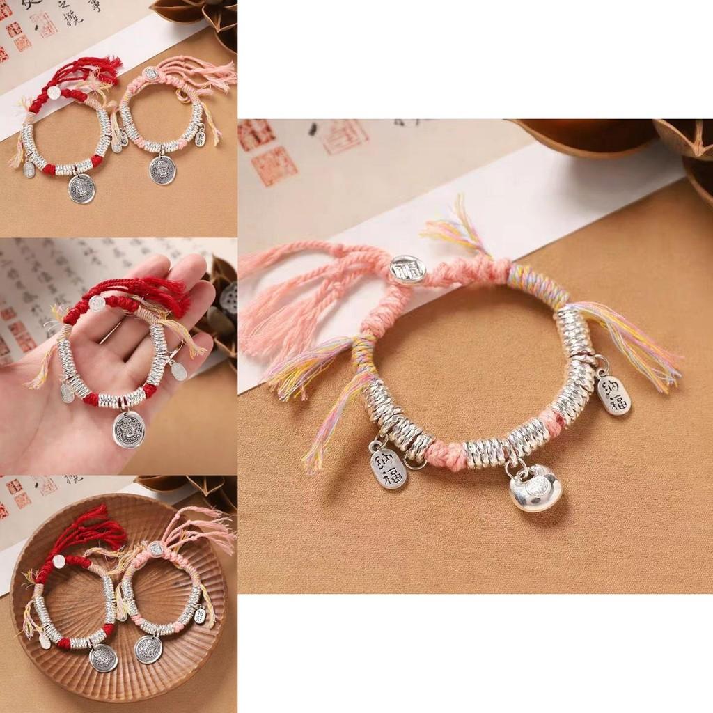 Chic Geometric Tibetan Braided Hand Bracelet For Women With Vibrant Color Options