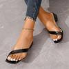 2025 Sommer Neue Mode Offene Zehen Einfarbig Schlichte Lederoberfläche Vielseitige Bonbonfarbe Große Hausschuhe Quadratischer Absatz Schuhe Frauen