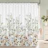Green Plant Leaf Vines Flowers Shower Curtain Modern Nordic Minimalist Printed Polyster Home Decor Bathroom Curtain with Hooks