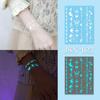 Glow In the Dark Henna Tattoo Sticker Blue Glow Fake Lace Tattoos Luminous Temporary Tattoos  Girls