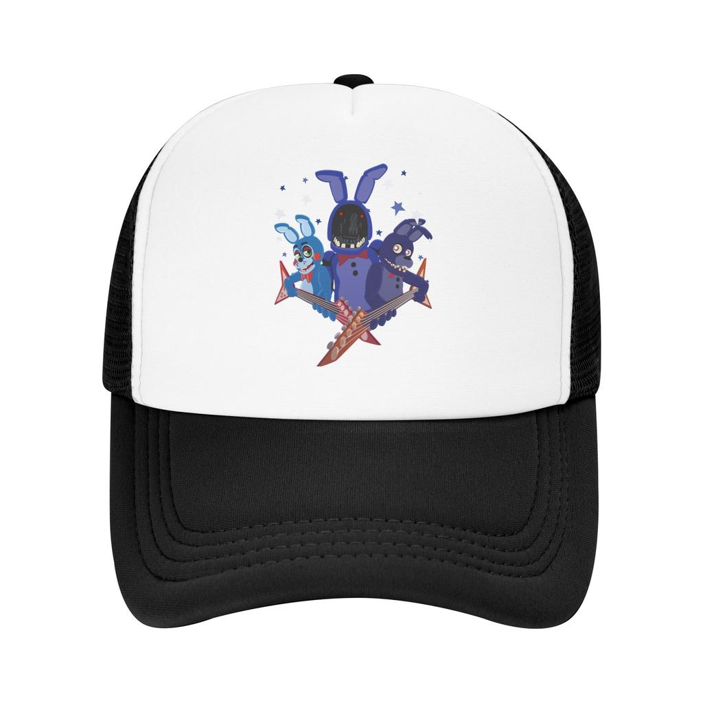FNAF Bei Freddys Wir Lieben Bonnie Netz Baseballkappe Unisex Mode Sonnenhüte Dad Hat Verstellbar Sommer Truckerhut