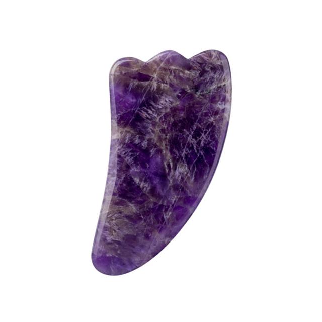 Natural Amethyst RollerJade Set Real Jade Gouache Scraper Jade Massager Gua Sha Board Facial Massager Face Horn Massages Roller