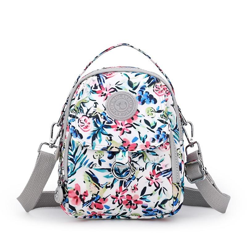 Winter new printed nylon cloth women's bag lightweight shoulder bag casual portable messenger change mobile phone bag