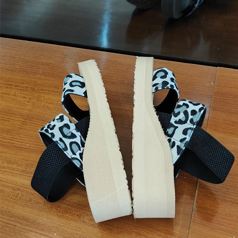 EVA Leopard Print Women's Wedge Sandals - Plus Size, High-Heeled Platform for Summer Fashion