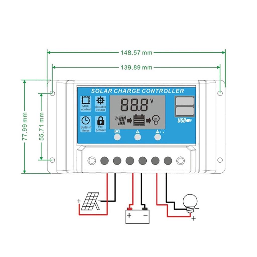 10W Framed Polycrystalline Solar Panel Kit with Controller - 12V/18V
