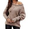 Autumn Women Casual Long Sleeve Sweaters Crew Neck Pure Color Soft Ribbed Knitted Oversized Loose Pullover