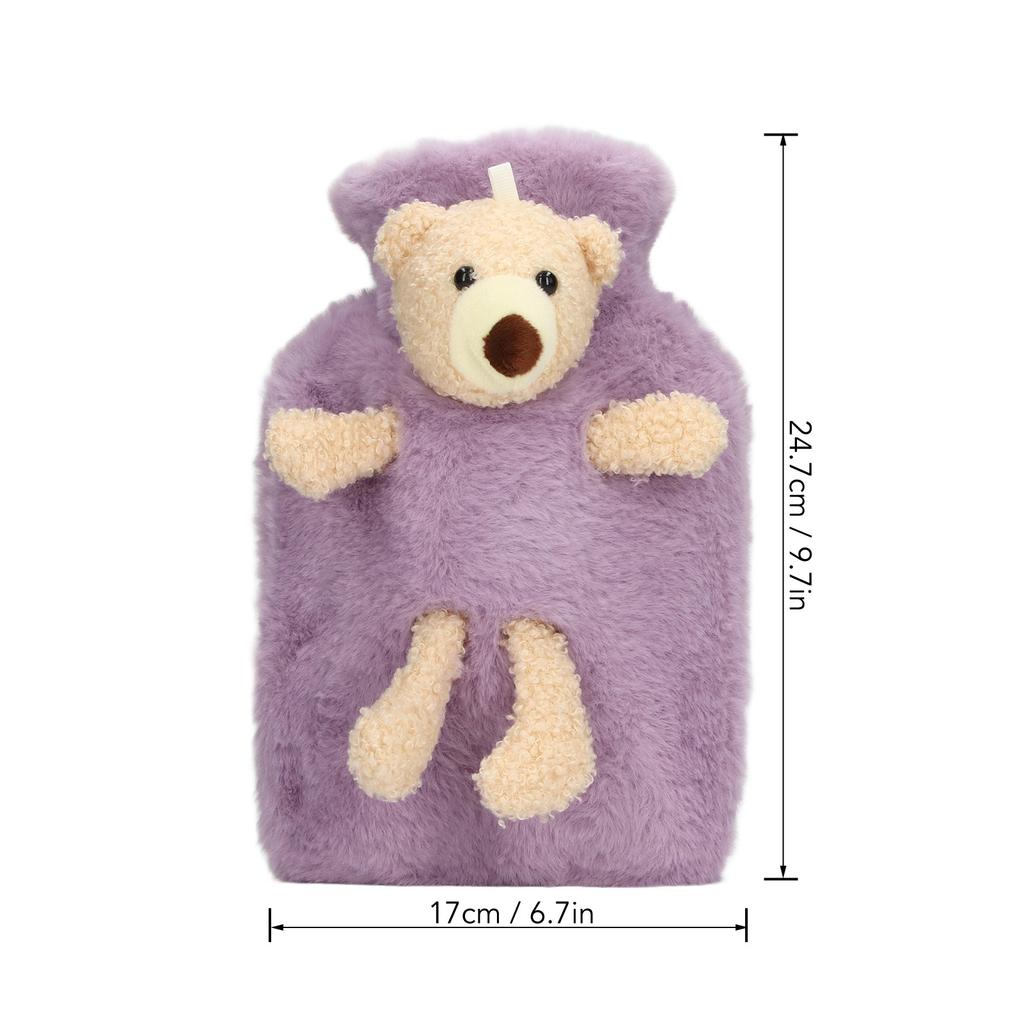 Hot Water Bag Multifunctional 1000ml Capacity Wide Mouth Cute Cartoon Hot Water Bottle for Homes
