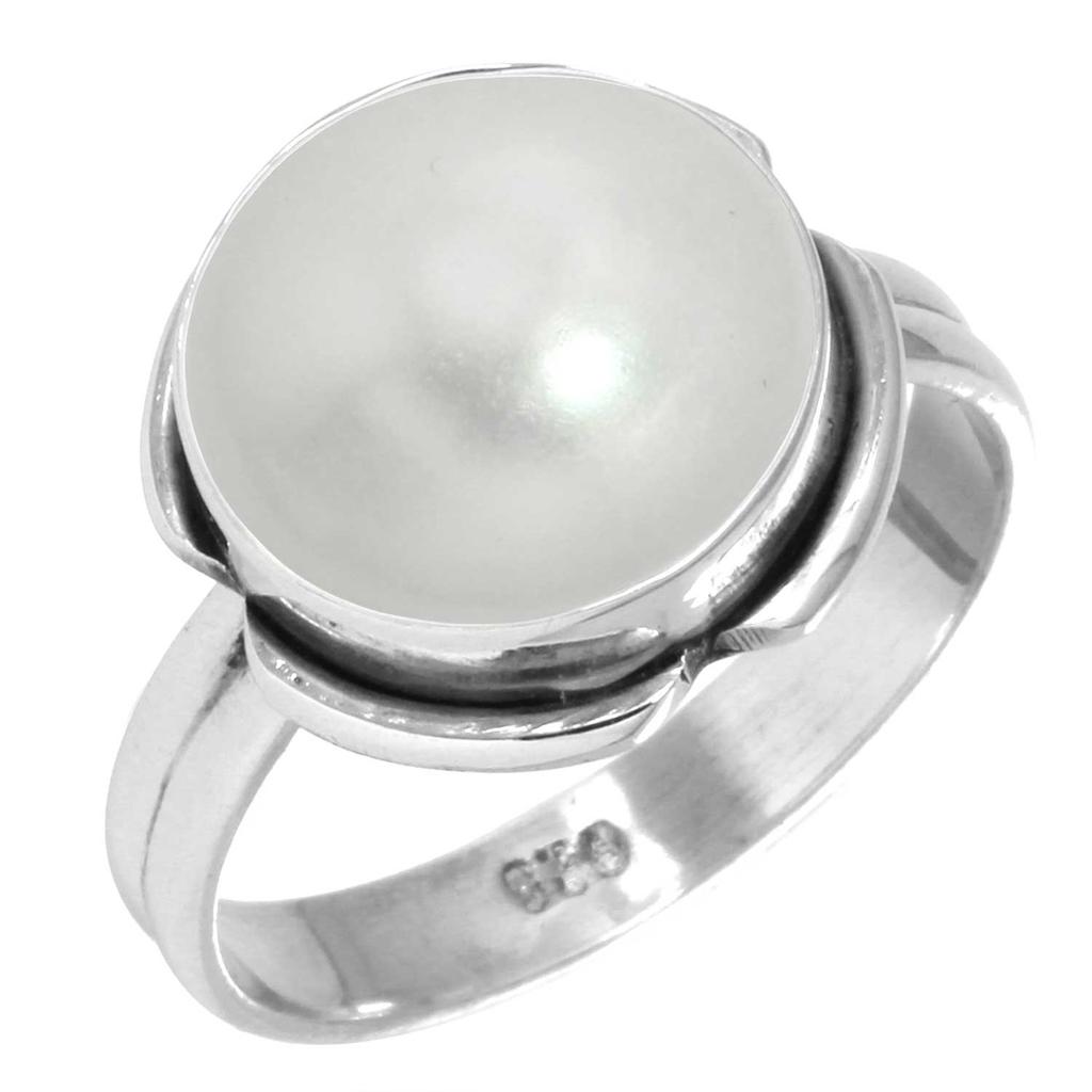 925 Sterling Silver Ring Women Gemstone Handmade Jewelry Mothers' Day Gift Blue Green Purple Copper Turquoise Freshwater Pearl Lapis MOP Fashion