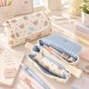 Bear Printed Pencil Pouch Multi-Layer Pencil Case Stationery Bag  School Supplies