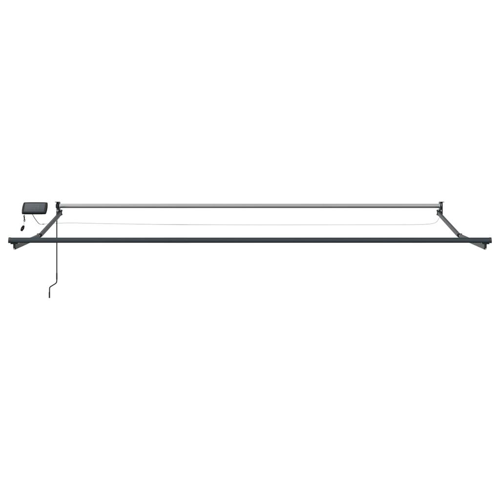 Manual Articulated Arm Awning with LEDs Brown and Anthracite 4 X 2 M