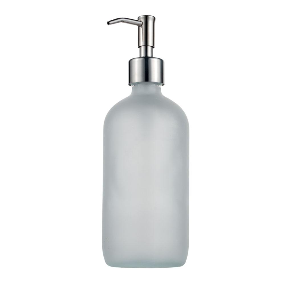 Longan Empty Brushed 500ml Frosted Glass Hand Soap Dispenser Bottle Pump Foam Bottle